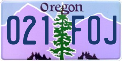 OR license plate 021FOJ