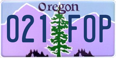OR license plate 021FOP