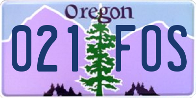 OR license plate 021FOS