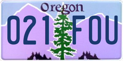 OR license plate 021FOU