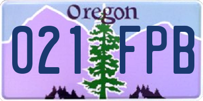 OR license plate 021FPB