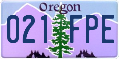 OR license plate 021FPE