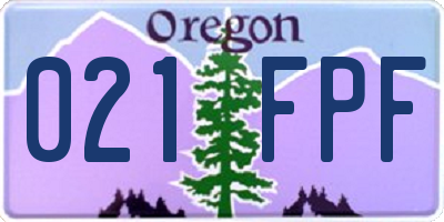 OR license plate 021FPF