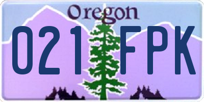 OR license plate 021FPK