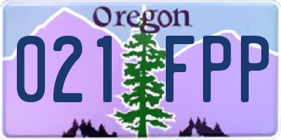 OR license plate 021FPP