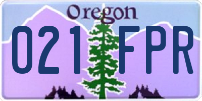 OR license plate 021FPR