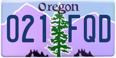 OR license plate 021FQD