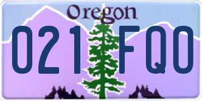 OR license plate 021FQO