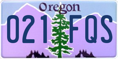 OR license plate 021FQS