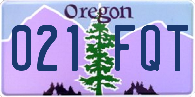 OR license plate 021FQT