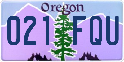 OR license plate 021FQU