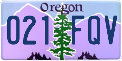OR license plate 021FQV