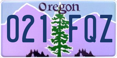 OR license plate 021FQZ