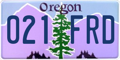 OR license plate 021FRD