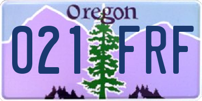 OR license plate 021FRF