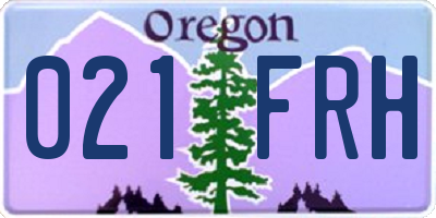 OR license plate 021FRH