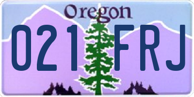 OR license plate 021FRJ