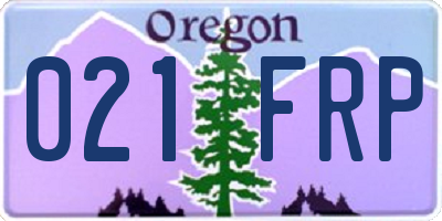 OR license plate 021FRP