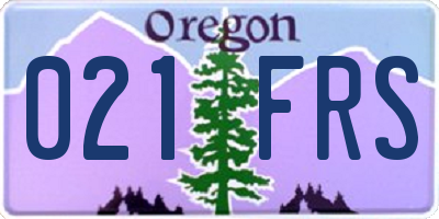 OR license plate 021FRS