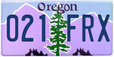 OR license plate 021FRX