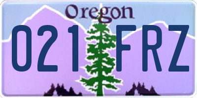 OR license plate 021FRZ