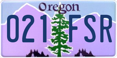 OR license plate 021FSR