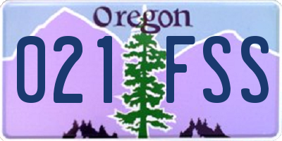 OR license plate 021FSS