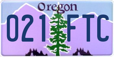 OR license plate 021FTC