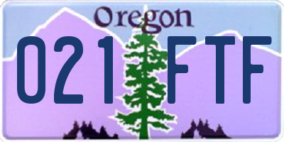 OR license plate 021FTF