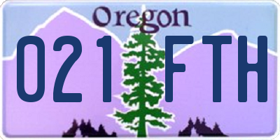 OR license plate 021FTH