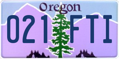 OR license plate 021FTI