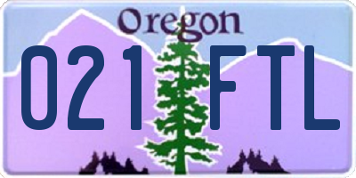OR license plate 021FTL