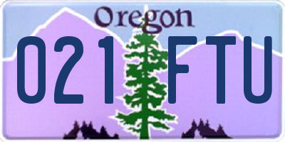 OR license plate 021FTU