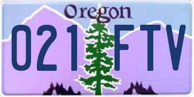 OR license plate 021FTV