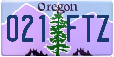 OR license plate 021FTZ