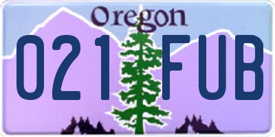 OR license plate 021FUB