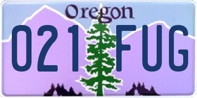 OR license plate 021FUG