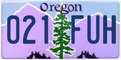 OR license plate 021FUH