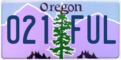 OR license plate 021FUL