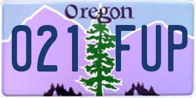 OR license plate 021FUP