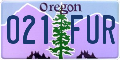 OR license plate 021FUR
