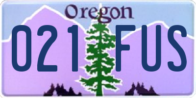 OR license plate 021FUS