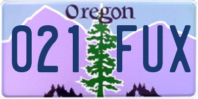 OR license plate 021FUX