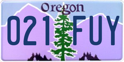 OR license plate 021FUY