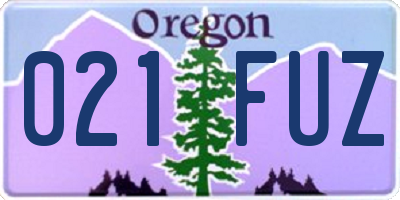 OR license plate 021FUZ