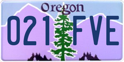 OR license plate 021FVE