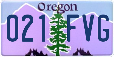 OR license plate 021FVG