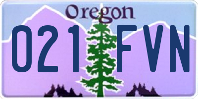 OR license plate 021FVN