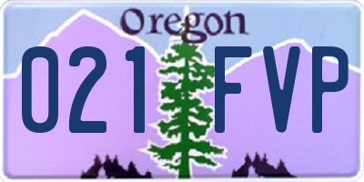 OR license plate 021FVP
