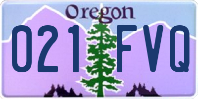 OR license plate 021FVQ